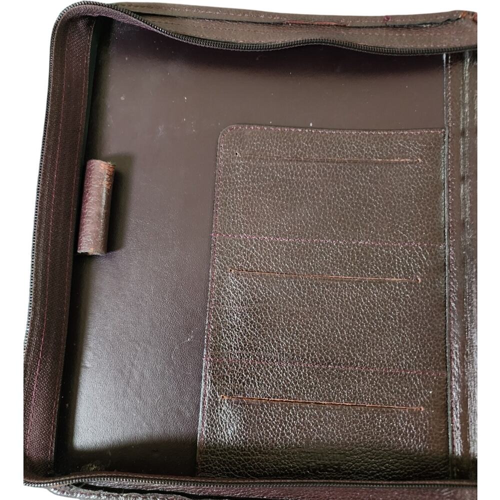 Vintage Franklin Day Timer Genuine Leather 7-Ring Classic Planner Zipper Closure - Picture 8 of 10